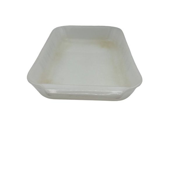 Vintage Fire King Anchor Hocking Milk Glass Cake Pan, MCM Mid Century, Candle Gl - Picture 4 of 5